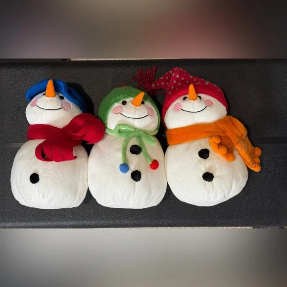 St. Nicholas Square Snowman Trio with Red, Orange, and Green Accents - Picture 3 of 4